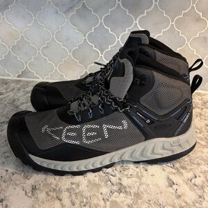 Keen Men's NXIS Evo Mid Waterproof Hiking Boots-NIB-Magnet/Bright Cobalt-Size 10